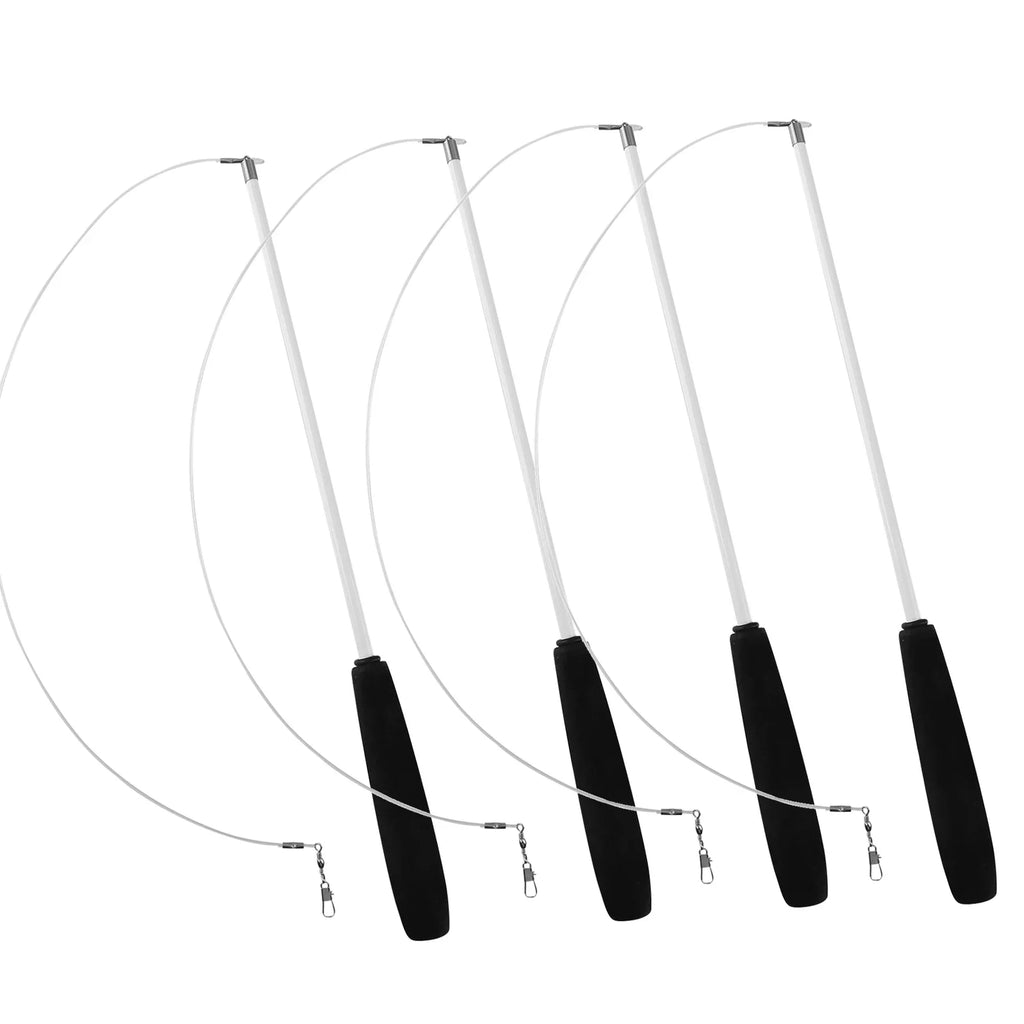 Cat Kitten Three-section Telescopic Fishing Pole Wand for Interactive Play Toys