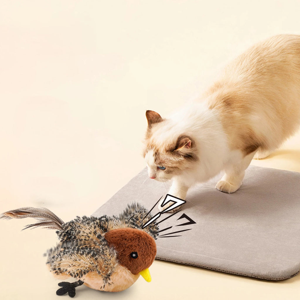 Remote Control Simulated Chirping Bird Toy Plush Chirping Interactive Feather Toy