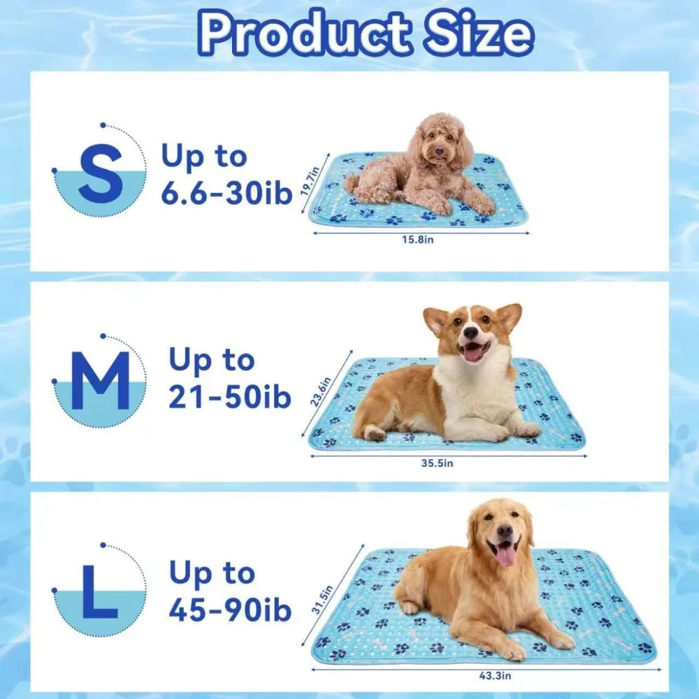 Pet Cooling Gel Mat, 20in Self-Cooling Pad for Small Dogs, Non-Slip Waterproof Durable Mat for Bed, Car, Indoor & Outdoor Use
