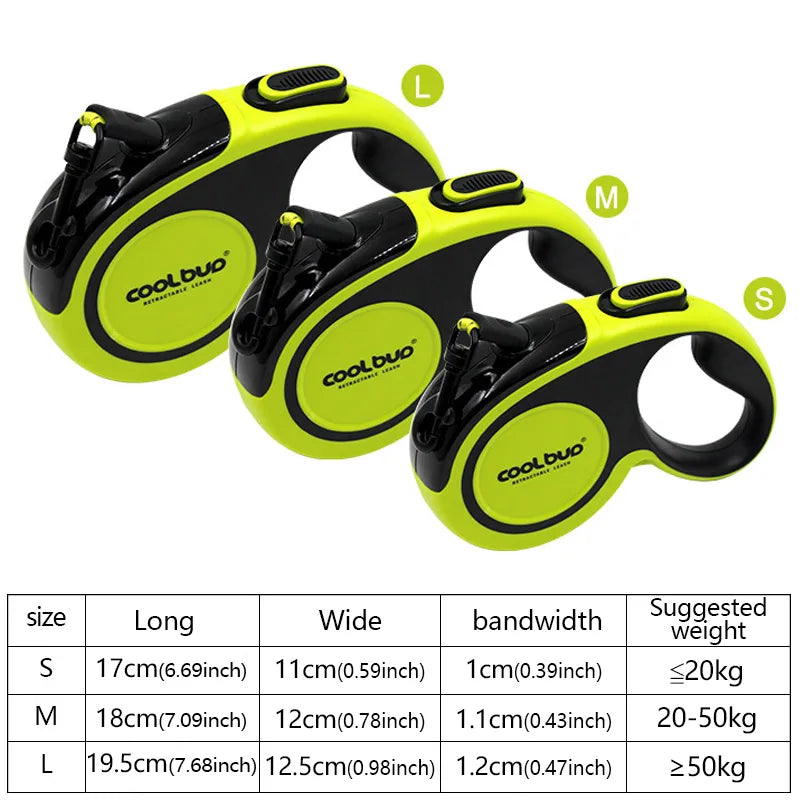 Portable Automatic Retractable Leash Traction Rope Nylon For Large Medium Dogs Puppies