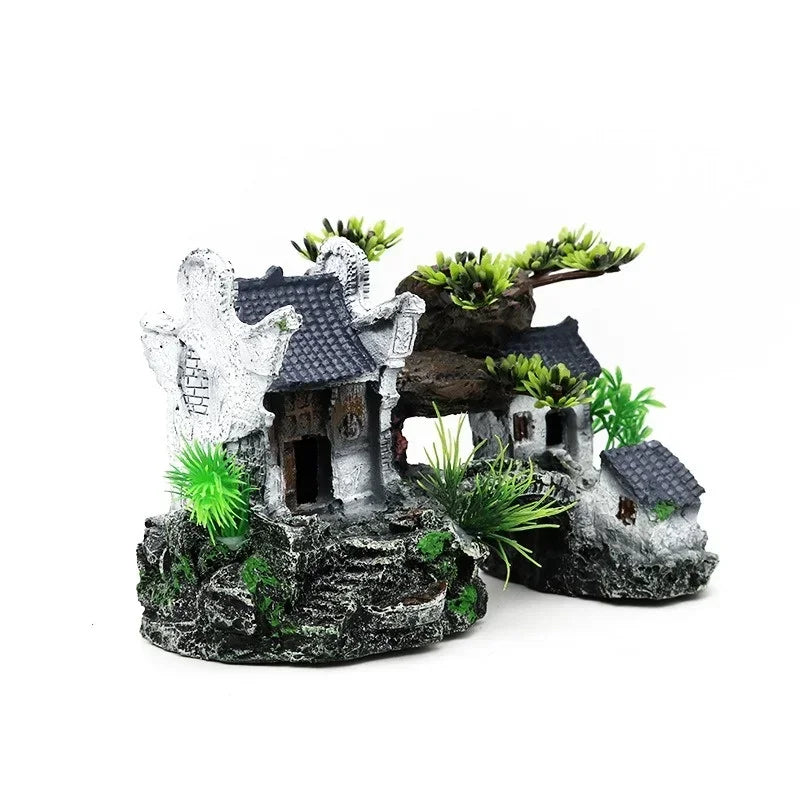 Fish Tank House Ornament Resin Aquarium Landscape