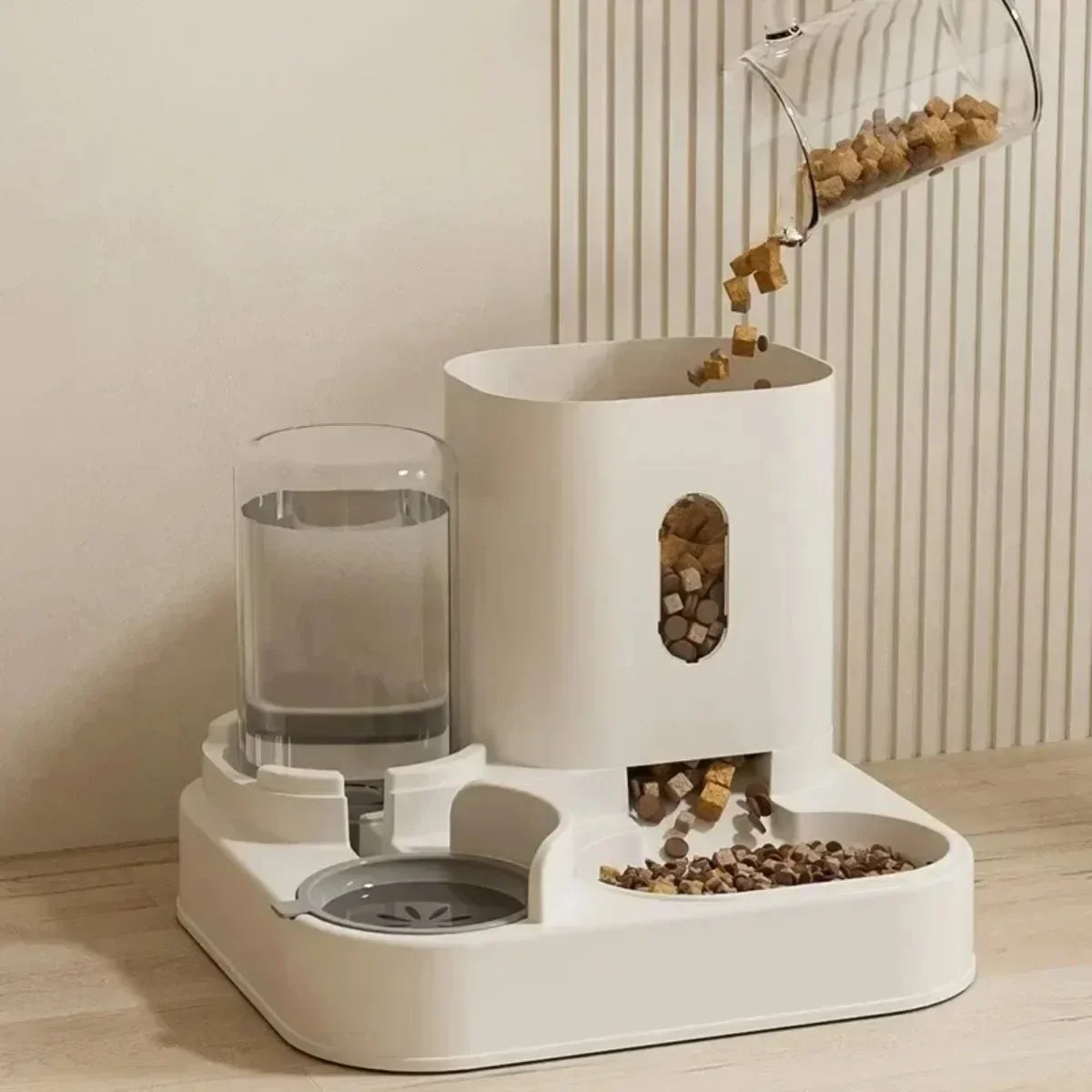 Automatic Feeder Dog Cat Food Bowl With Water Fountain Large Capacity Pet Food Storage Dispenser