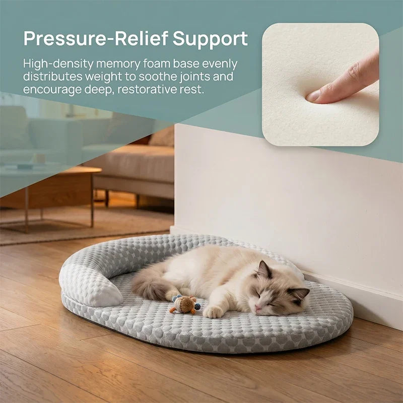Cooling Bed Summer Ice Silk Mat Oval Pet Nest Breathable Heat Dissipation Cooling Pad for Small Medium Large Dogs Cats