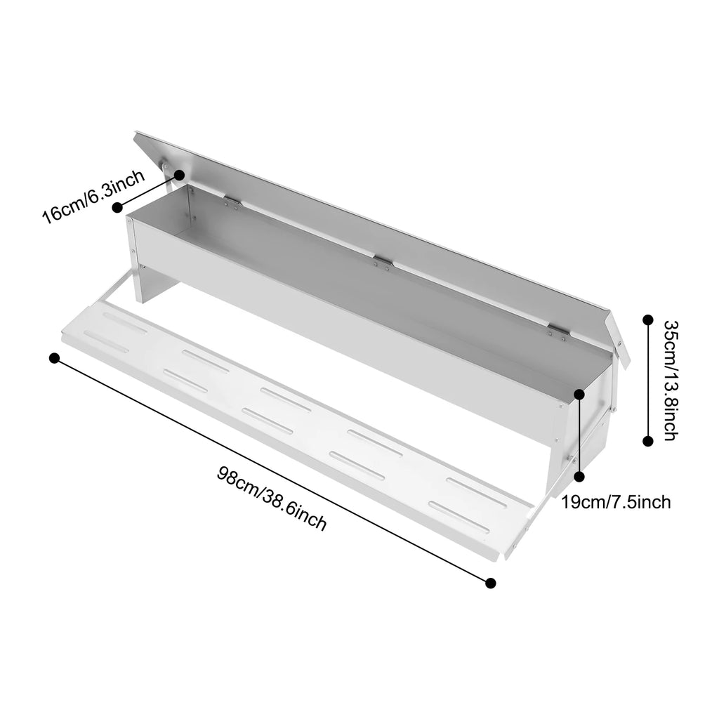 Automatic Chicken Feeder 22 lbs. Galvanized Steel, Anti-Rodent Poultry Feeder with Pedal