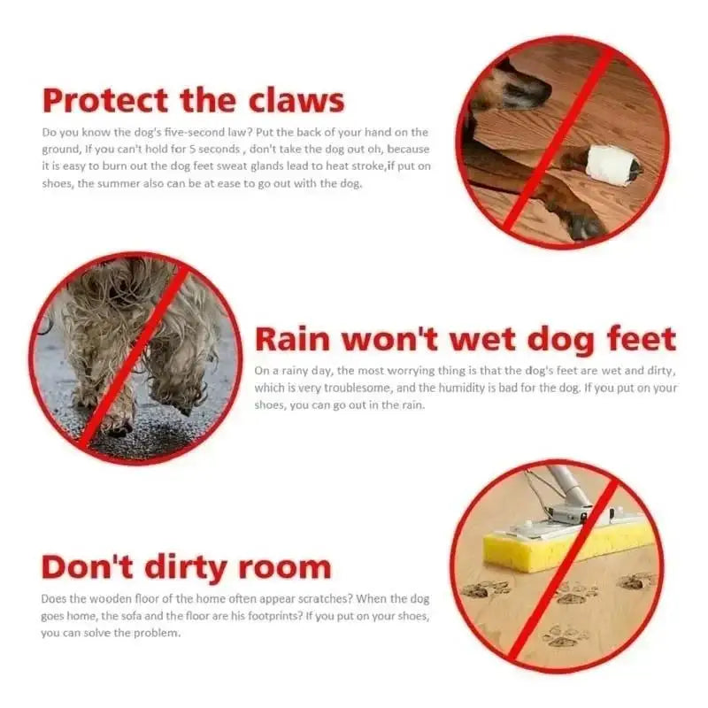 4 pcs Waterproof Boots Anti-Slip Rain Snow Thick Warm for Small Cats Dogs and Puppies