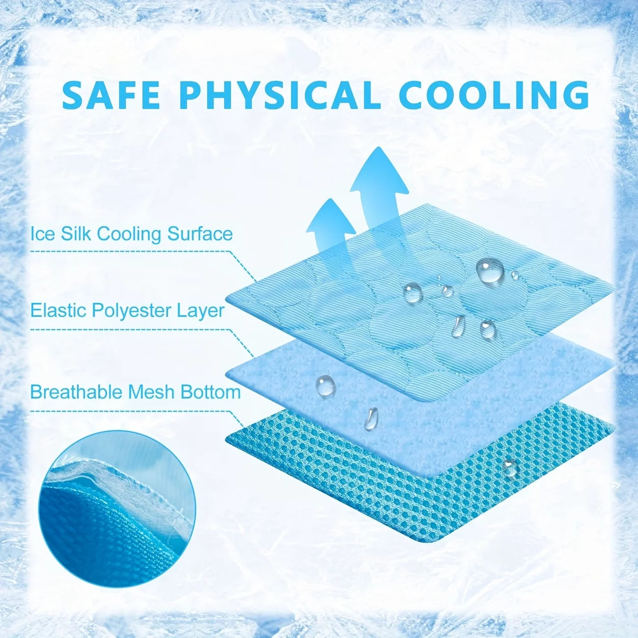 Pet Summer Cooling Mat Water Absorption Portable Cooling Gel Sleeping Pad Scratch-resistant Easy Clean