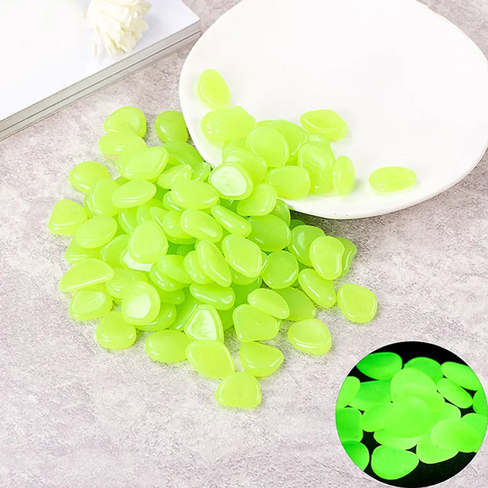 100Pcs Pebbles Glow In The Dark Pebbles Fish Tank Aquarium Decor Pebbles