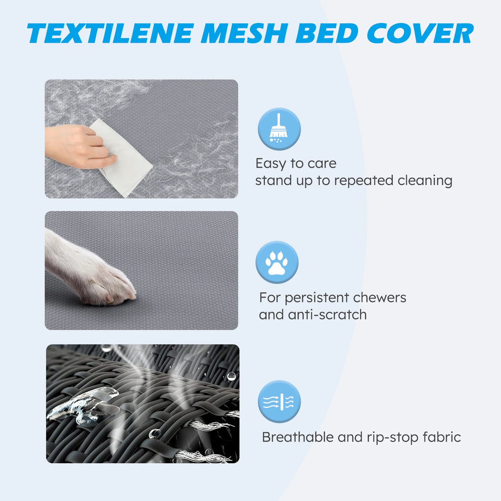 Elevated Dog Bed, Cooling Raised with Chew Proof Washable Breathable Mesh and Metal Frame