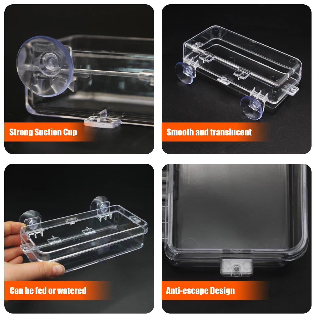 1/2PCS Reptile Feeder Bowl with Suction Cup Anti-Escape Food Dish for Chameleon Iguana Lizard Snakes Reptile Food Water Feeding