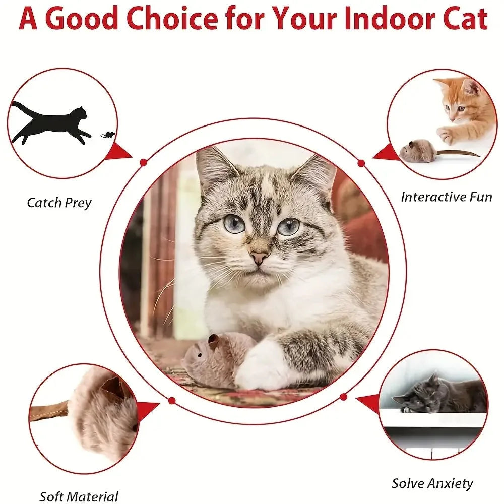 Plush Touch-Activated Flapping Bird Cat Toy with Realistic Chirping Sound