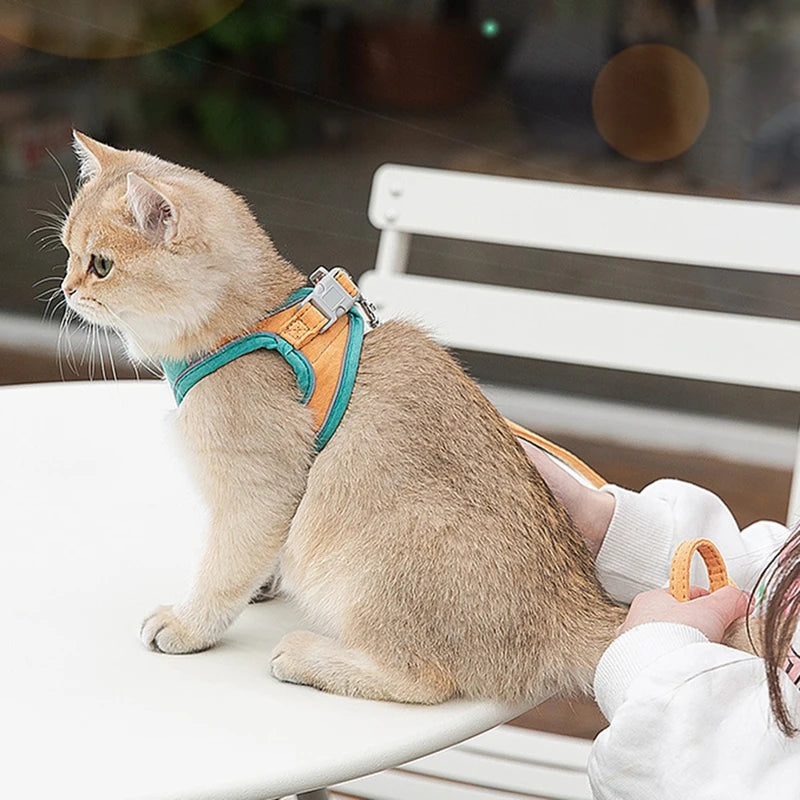 Cat Harness Leash Set Breathable With Reflective Strip