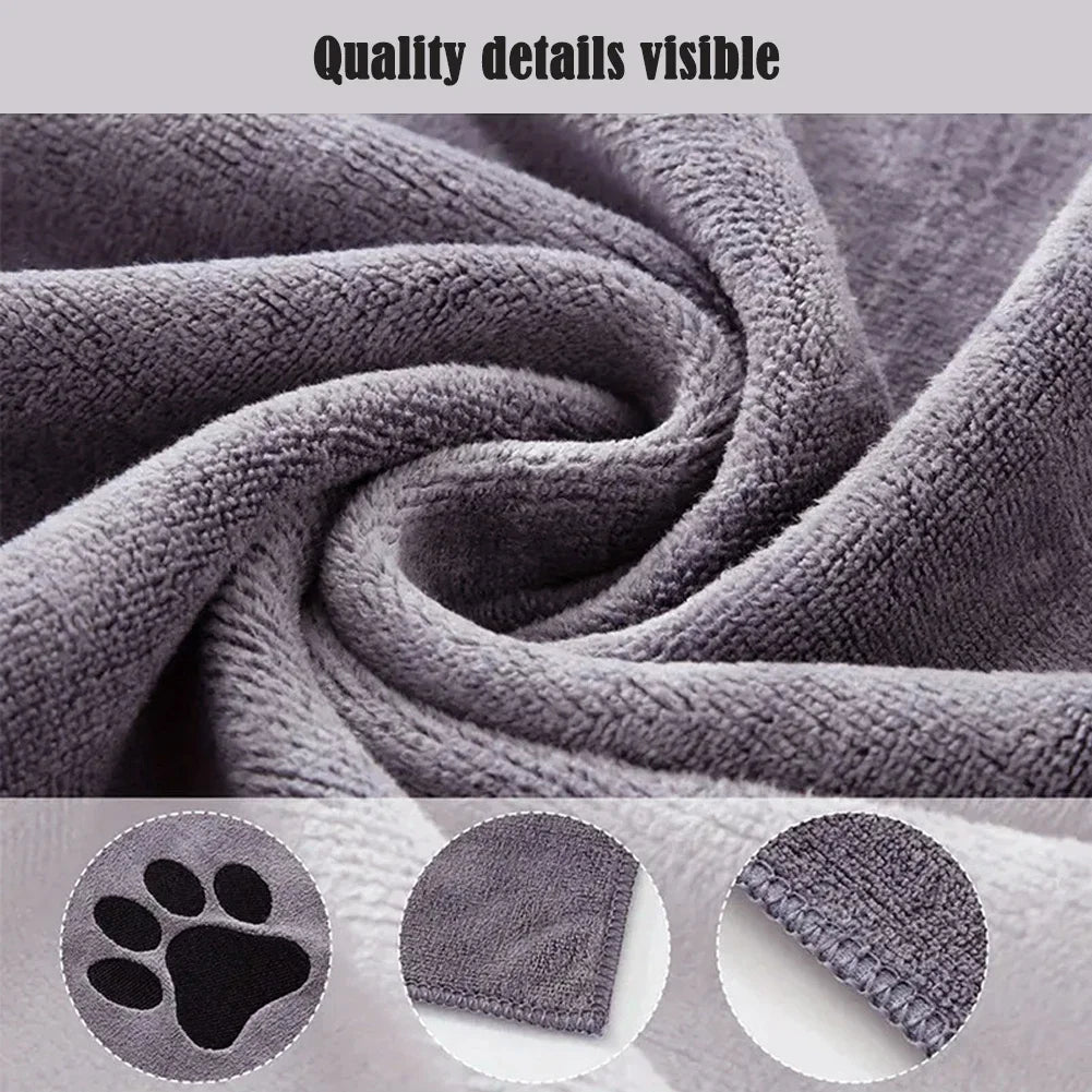 Pet Towel Soft, Thickened and Quick-drying Small Large Dog Cat Bath Towel Absorbs Water