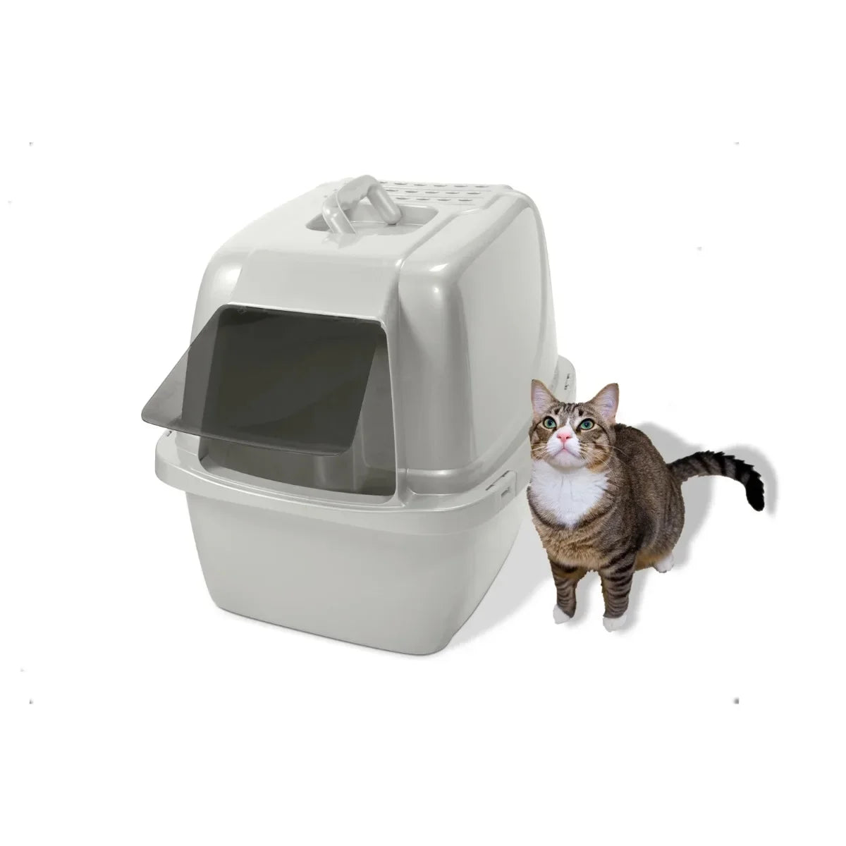 Large Enclosed Cat Litter Box Hooded, Odor Control with Privacy Hood & Easy Access Door