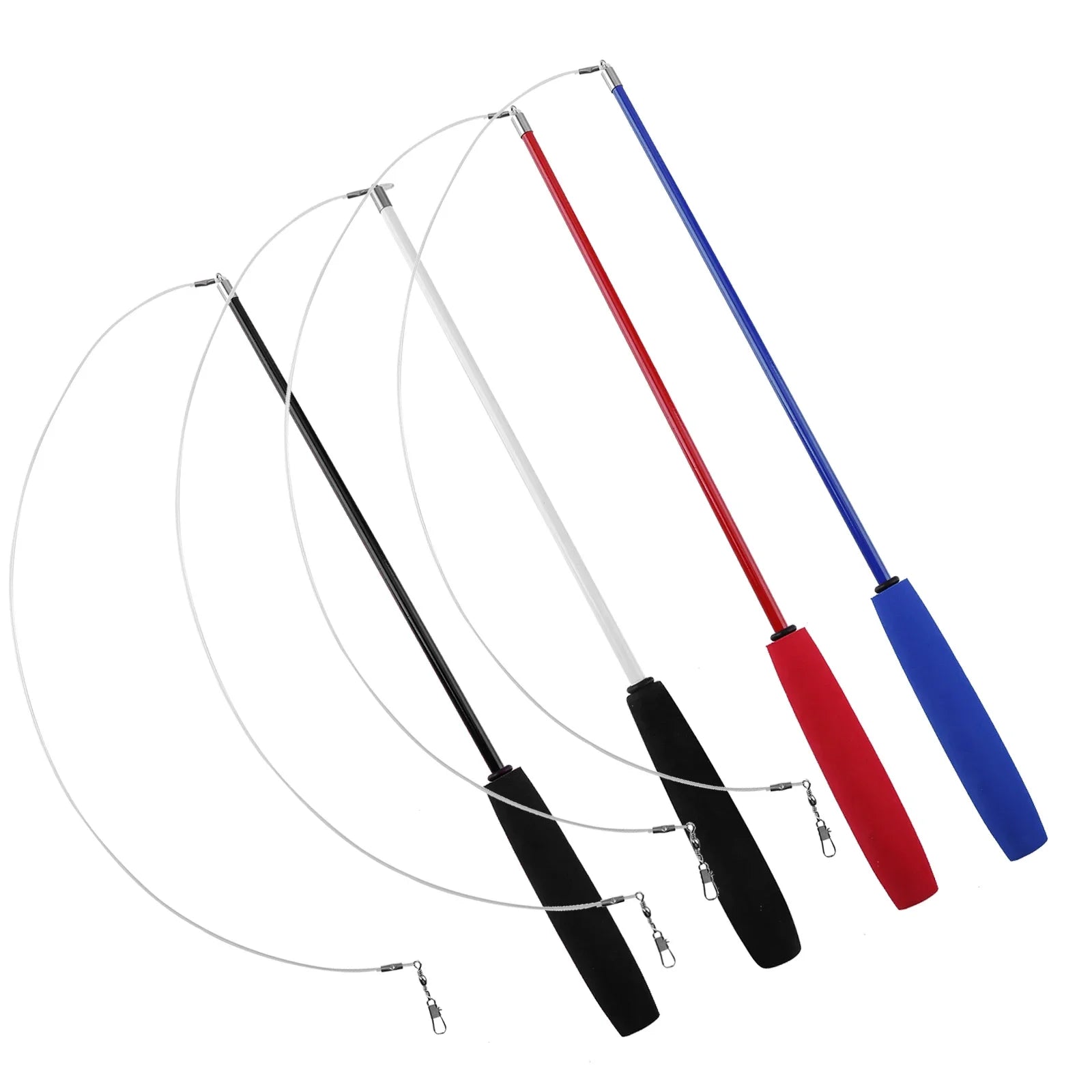 Cat Kitten Three-section Telescopic Fishing Pole Wand for Interactive Play Toys