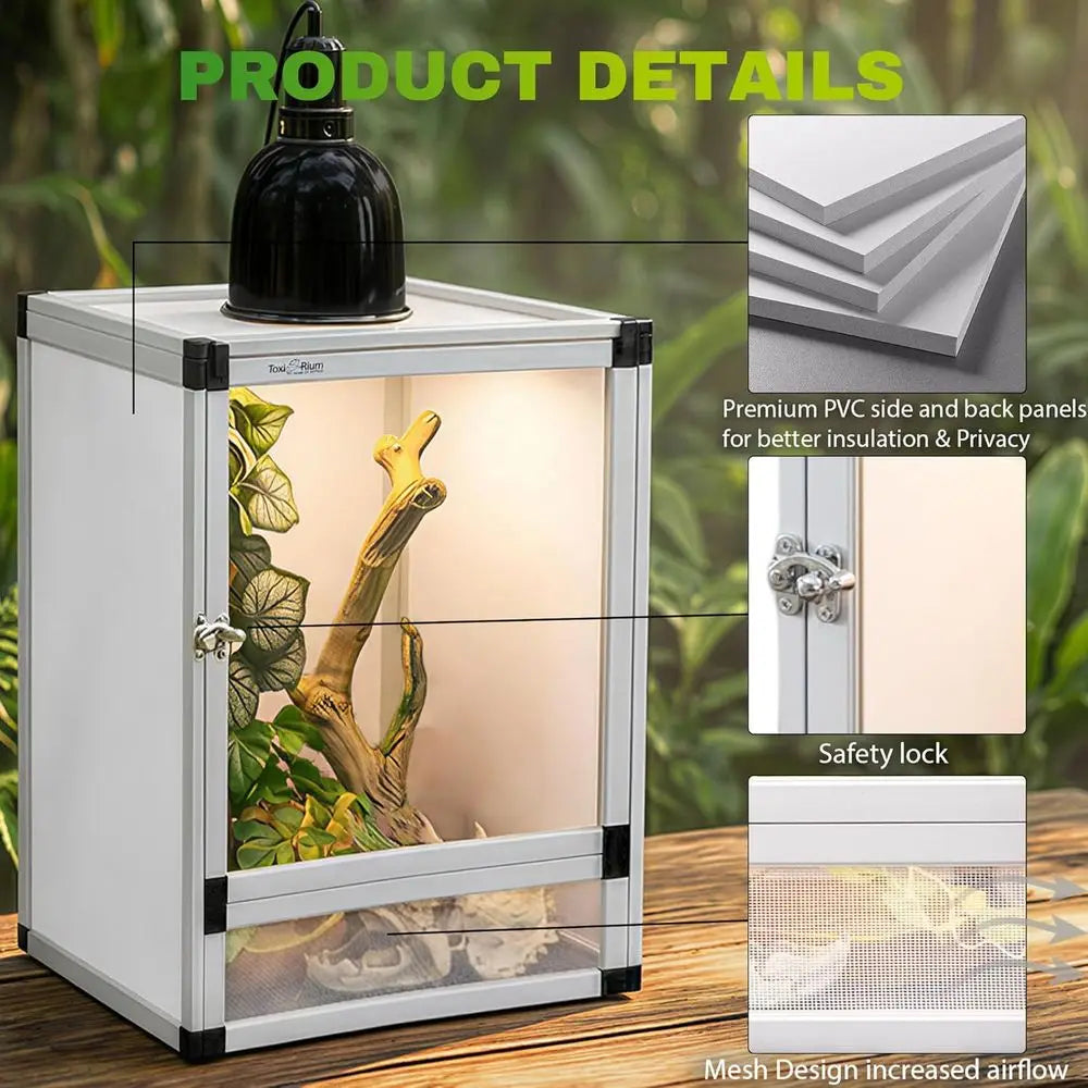 Aluminum Framed 18x18x36 Hybrid Reptile Enclosure with PVC & Acrylic Panels