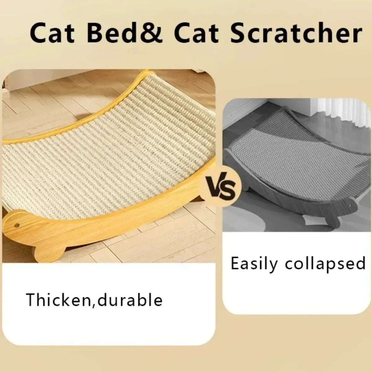 Wooden Cat Scratching Pads Multifunction Cats Sleeping Bed Detachable Wear-resistant