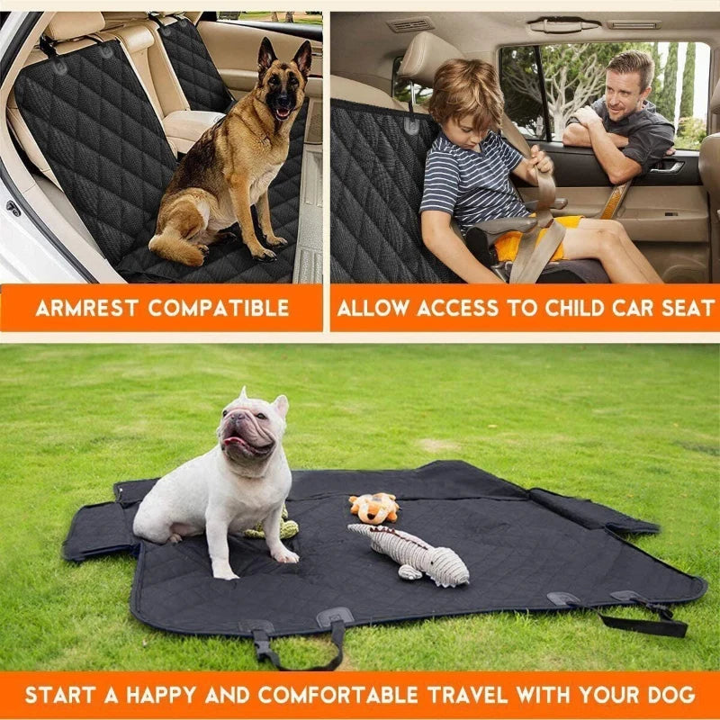 Universal Size Dog Car Seat Cover Waterproof Back Seat Protector Non-Slip with 2 Dog Seat Belts Adjustable Pet Seat Cover