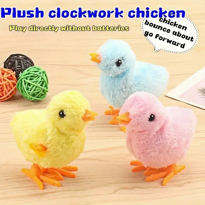 4 Pcs Wind-Up Interactive Chick Toys for Cats Realistic Yellow & Orange Beak Design No Batteries Needed Plastic Toy