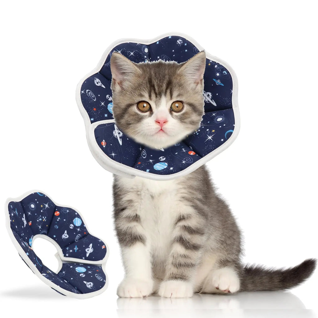 Soft Cat Cone, Adjustable Recovery Collar After Surgery to Prevent Licking Wound, Protective Cat Neck Cone, Comfortable