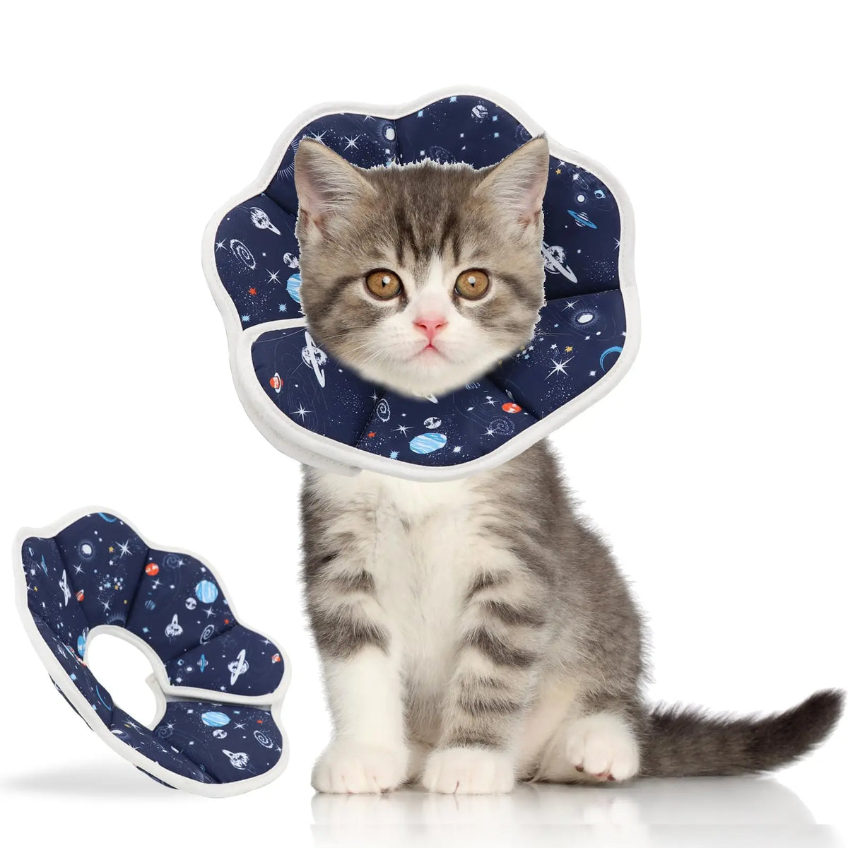 Soft Cat Cone, Adjustable Recovery Collar After Surgery to Prevent Licking Wound, Protective Cat Neck Cone, Comfortable