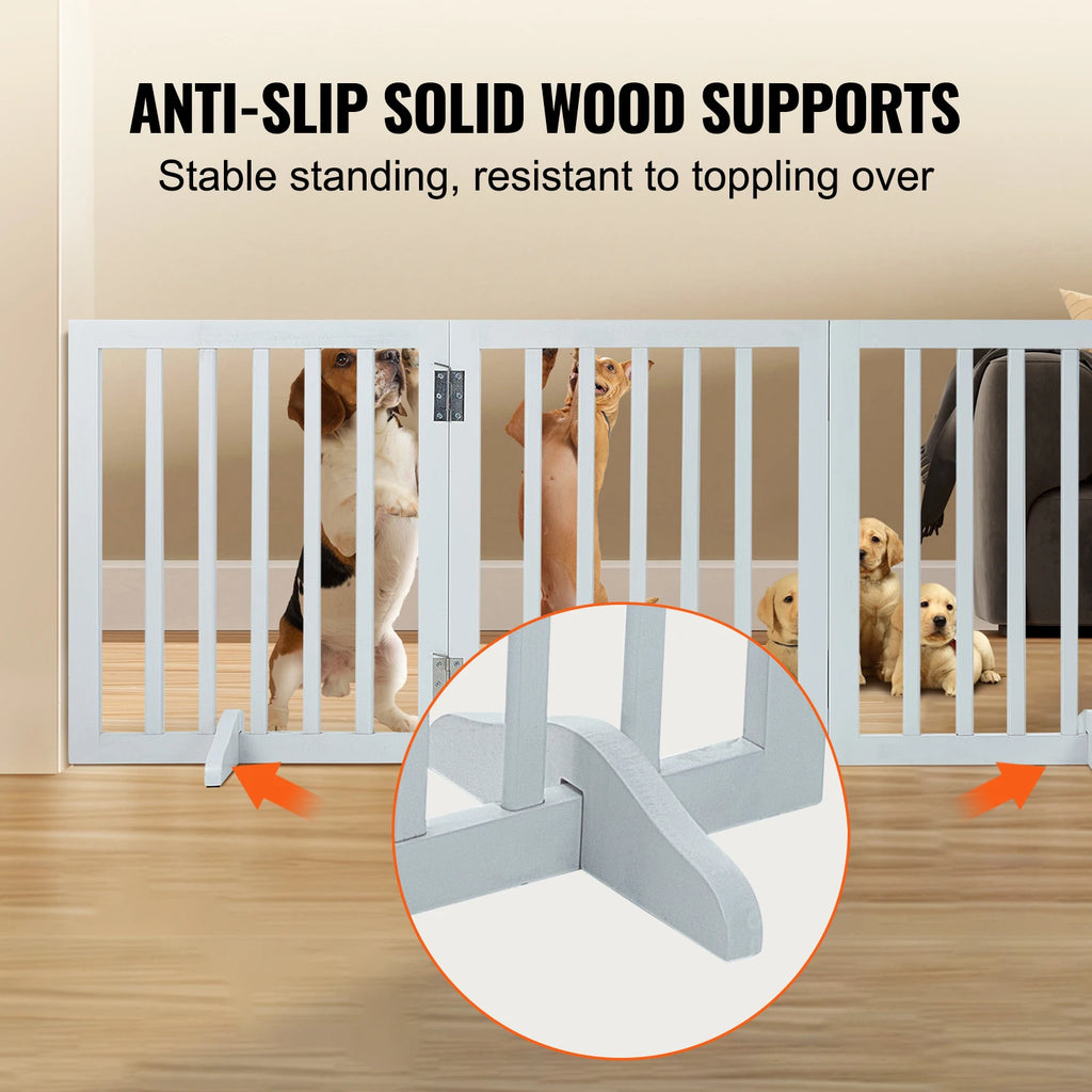 Free Standing 3 Panels Foldable Expandable Dog Gate for Narrow Passageways