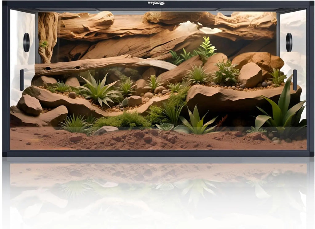 120 Gallon Tank,48" x 24" x 24" Reptile Tank with Sliding Door Top Screen Ventilation