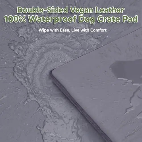 XXL Dog Crate Pad 47x29" - Waterproof, Anti-Slip, Double-Sided Mat for Large Dogs, Dark Gray