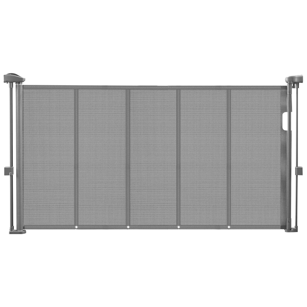 SucceBuy 55/71in Retractable Baby Gate 34in Tall Extends Wide Retractable Gate Mesh Material Easy to Install