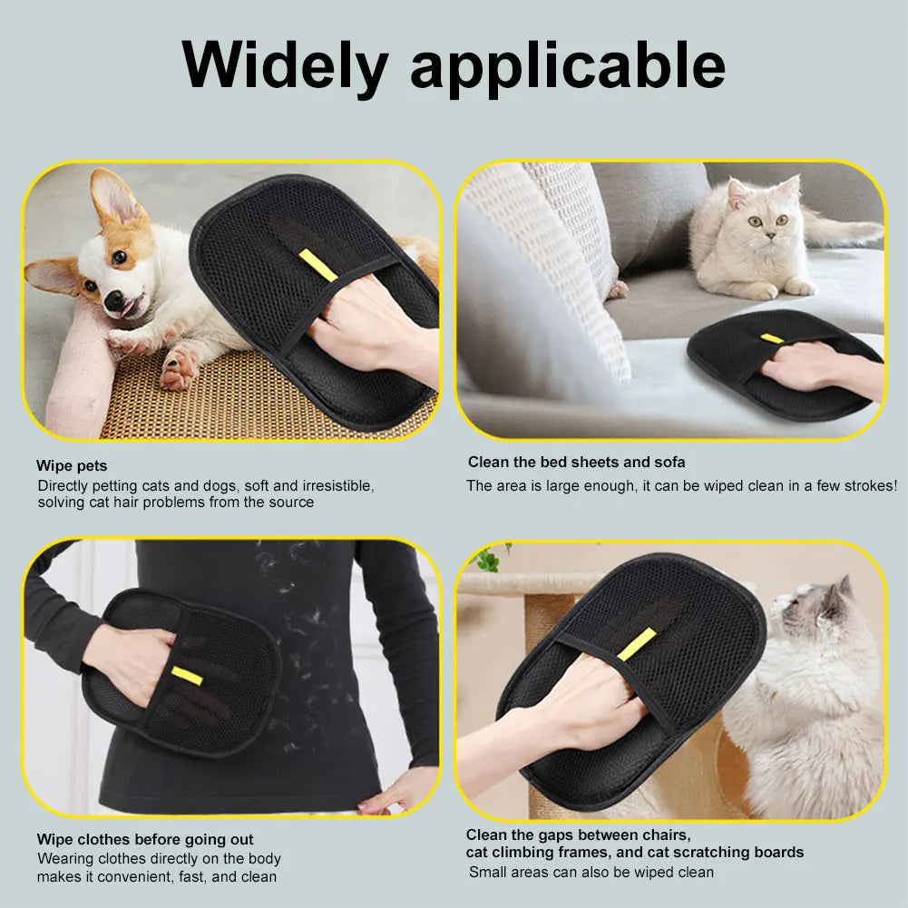 Pet Grooming Gloves Deshedding pet hair remover for Dog Cat Rabbit with Long/Short/Curly Hair