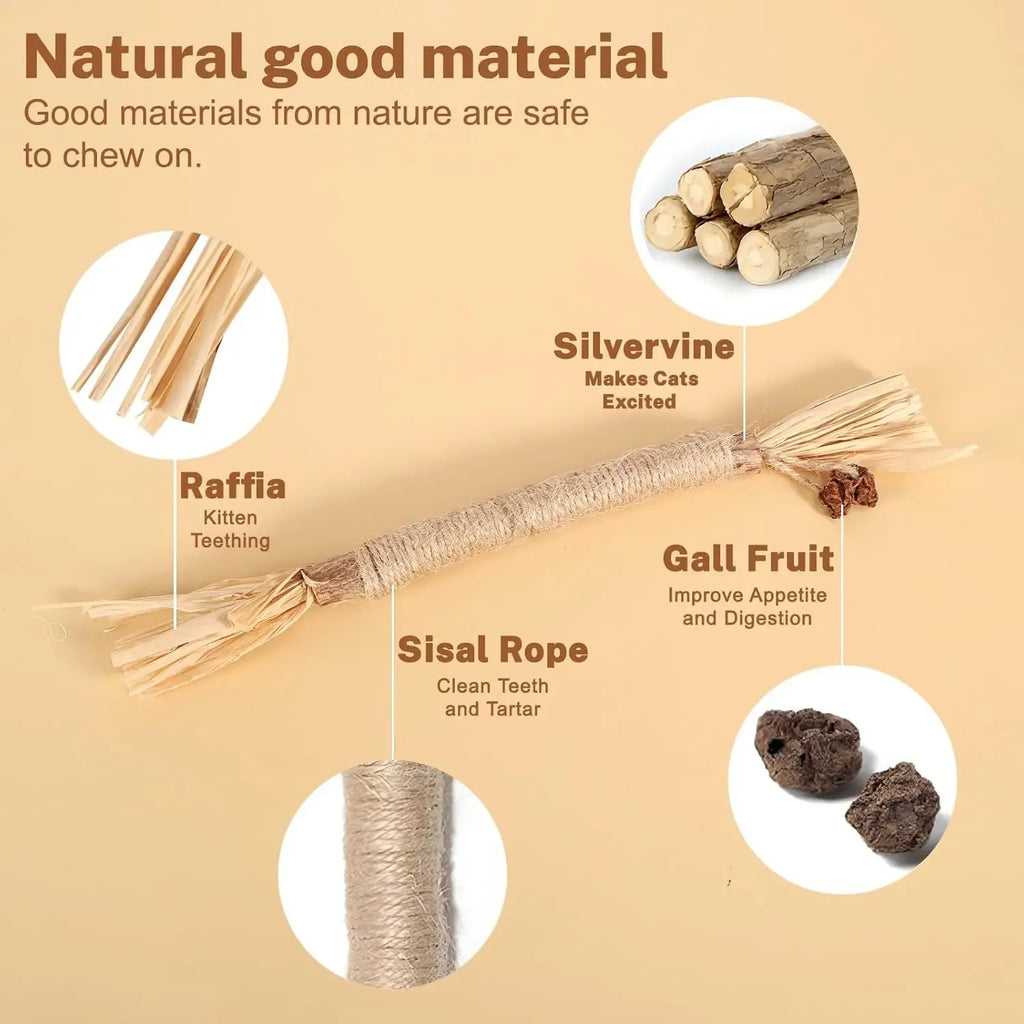 Silvervine Chew Sticks for Cats Kittens Teeth Cleaning, Calm Cat Anxiety, Aggressive Chewers Cat Dental Toy