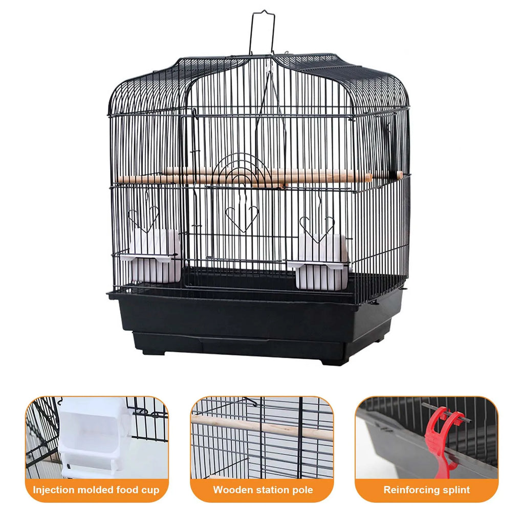 Travel Bird Cage Bird Travel Carrier Cage With Handle Food Container Swing For Small birds