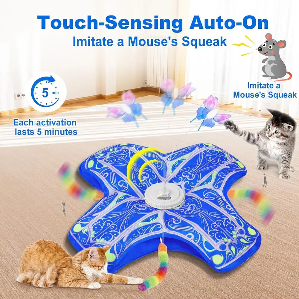 Interactive Cat Toys for Indoor Cats, Newly Upgraded Rechargeable Touch and Seek to Combat Boredom