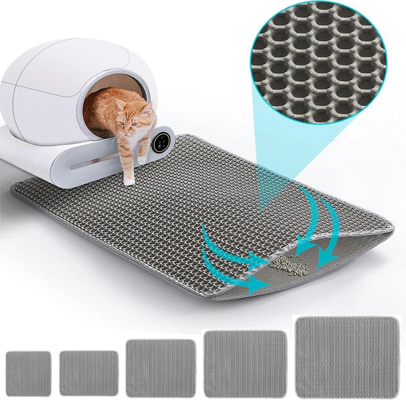 Litter Mat Waterproof Cat Litter Trapping Mat Non-Slip Double Layer