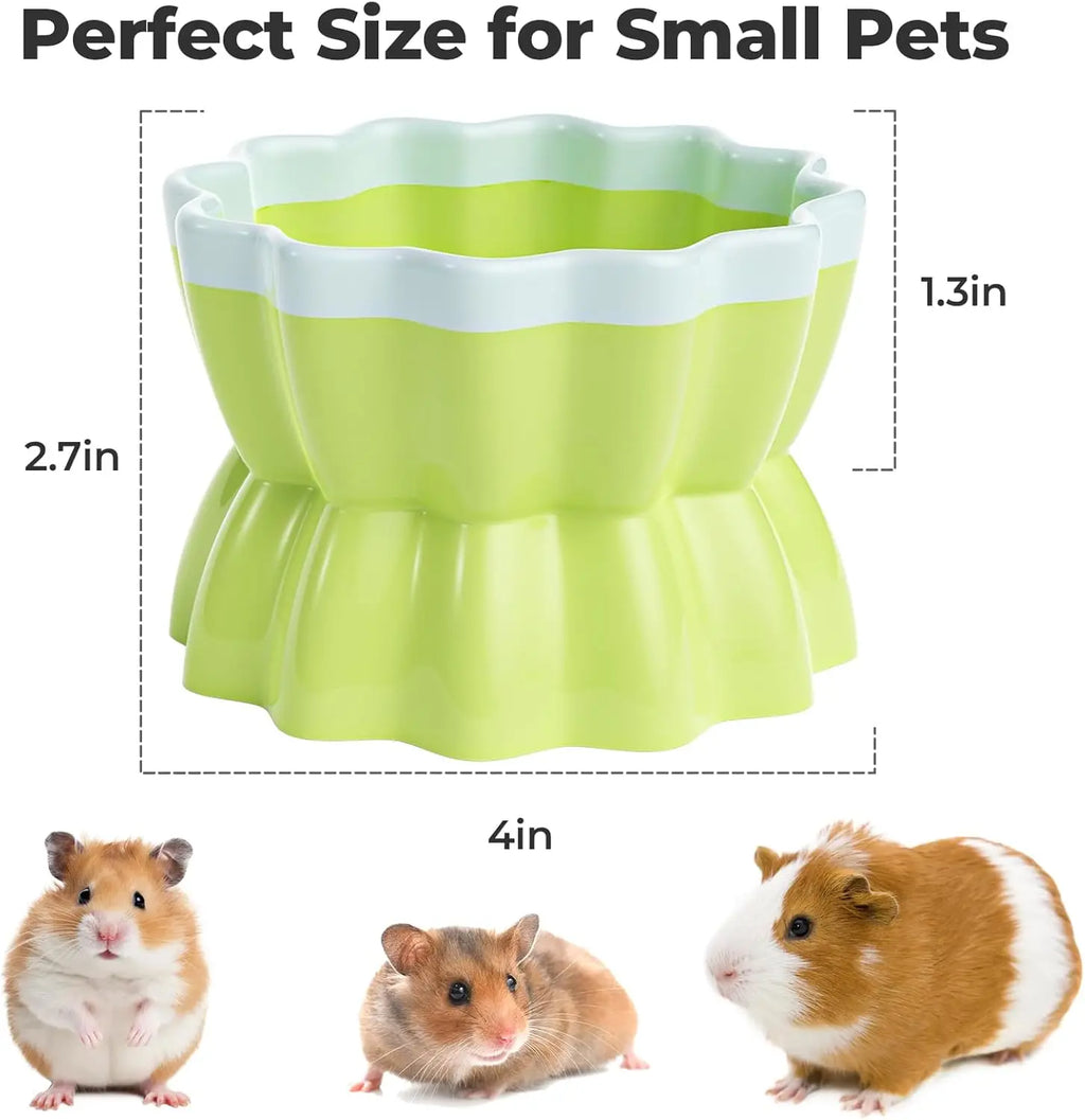 Anti-Tip Ceramic Pet Bowl - Hamster/Rabbit Food Dish, Chew-Proof