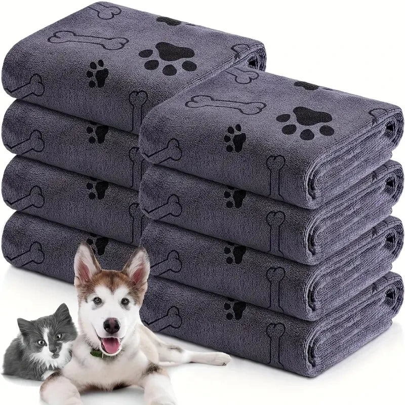 2pcs Soft Microfiber Dog Cat Towels - Quick Dry, Absorbent Pet Bath & Grooming Towels