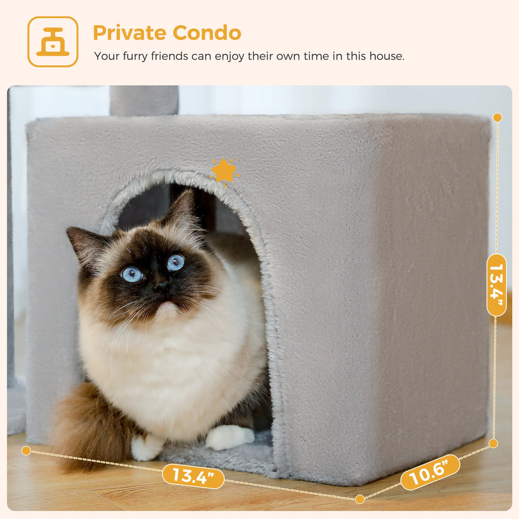 Cat tree Cat Tower for Indoor Cats 2 Styles Cat Activity Tree with Cat Scratching Posts Big Hammock and Removable Top Perch