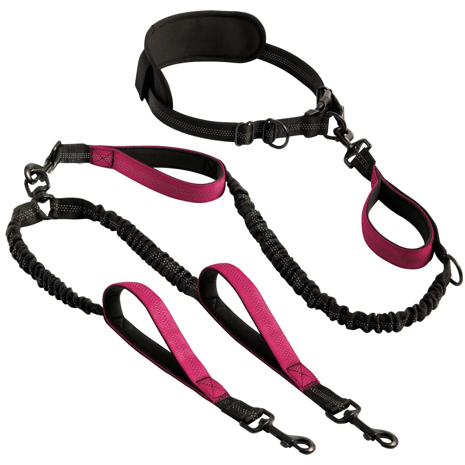 Explosion-Proof Short Elastic Buffer Pet Leash One-Hand Drag Two-Walking Rope