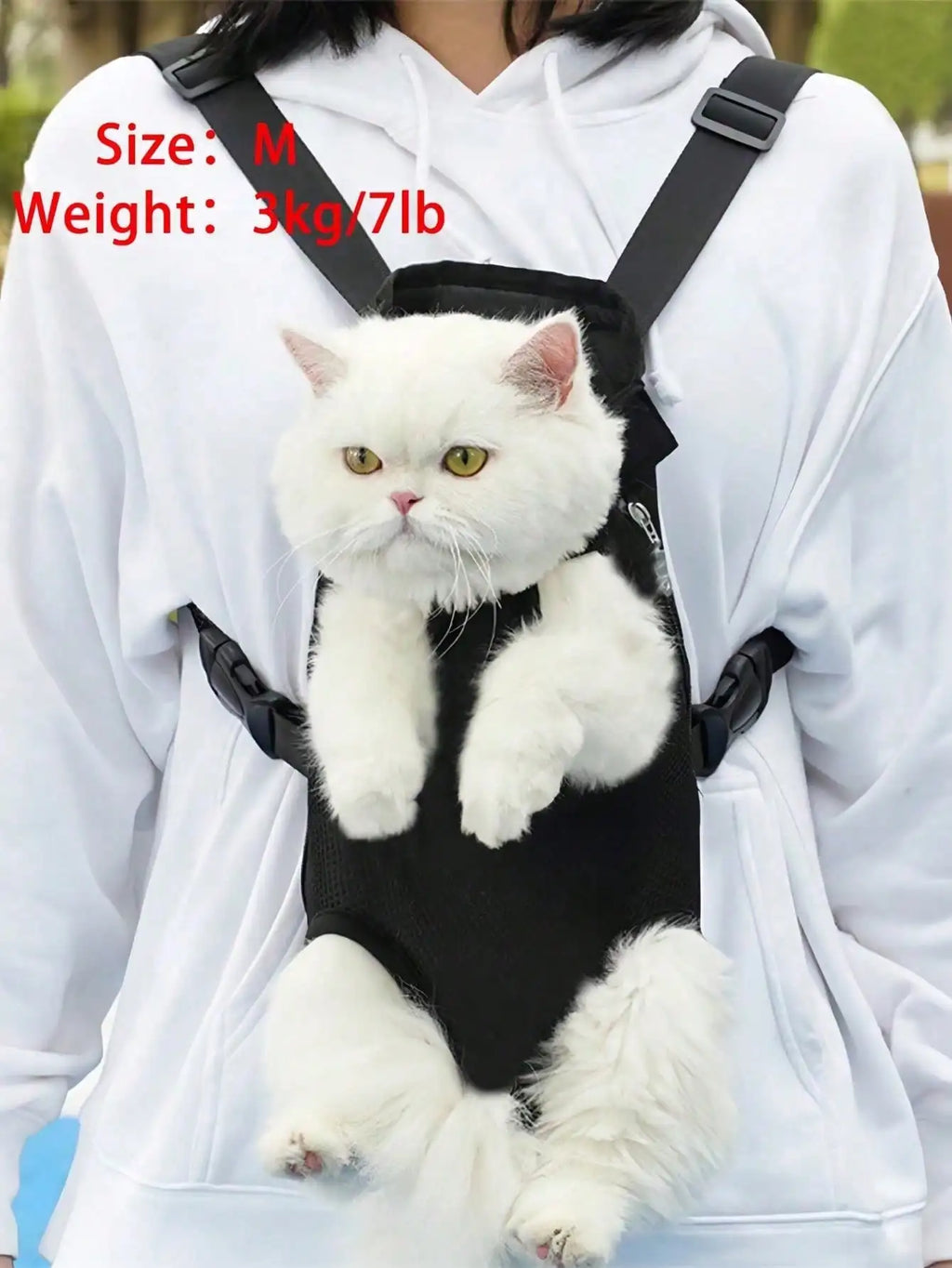 1pc Pet Chest Backpack Mesh Breathable Outdoor Cat Dog Carrier