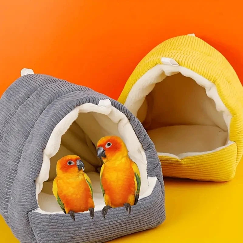 Bird/Small Pet Nest Warm Winter House Shed Hut Hanging Hammock Cage Accessories Plush Hideaway