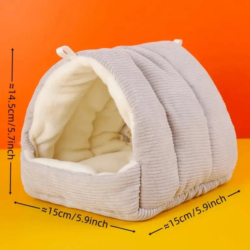 Bird/Small Pet Nest Warm Winter House Shed Hut Hanging Hammock Cage Accessories Plush Hideaway