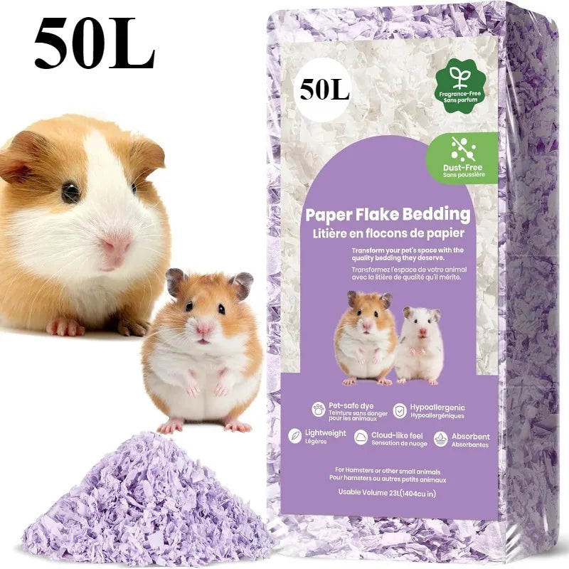 Paper Small Pet Bedding Hamster Rabbits Guinea Pigs Odor Control Dust-Free Moisture Absorbent Natural Shavings Bedding