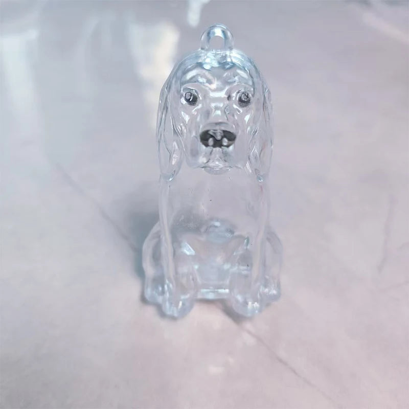 Clear Hair Memorial Keepsake Capsule Pet's Dog Fur Container Pendant Keychain