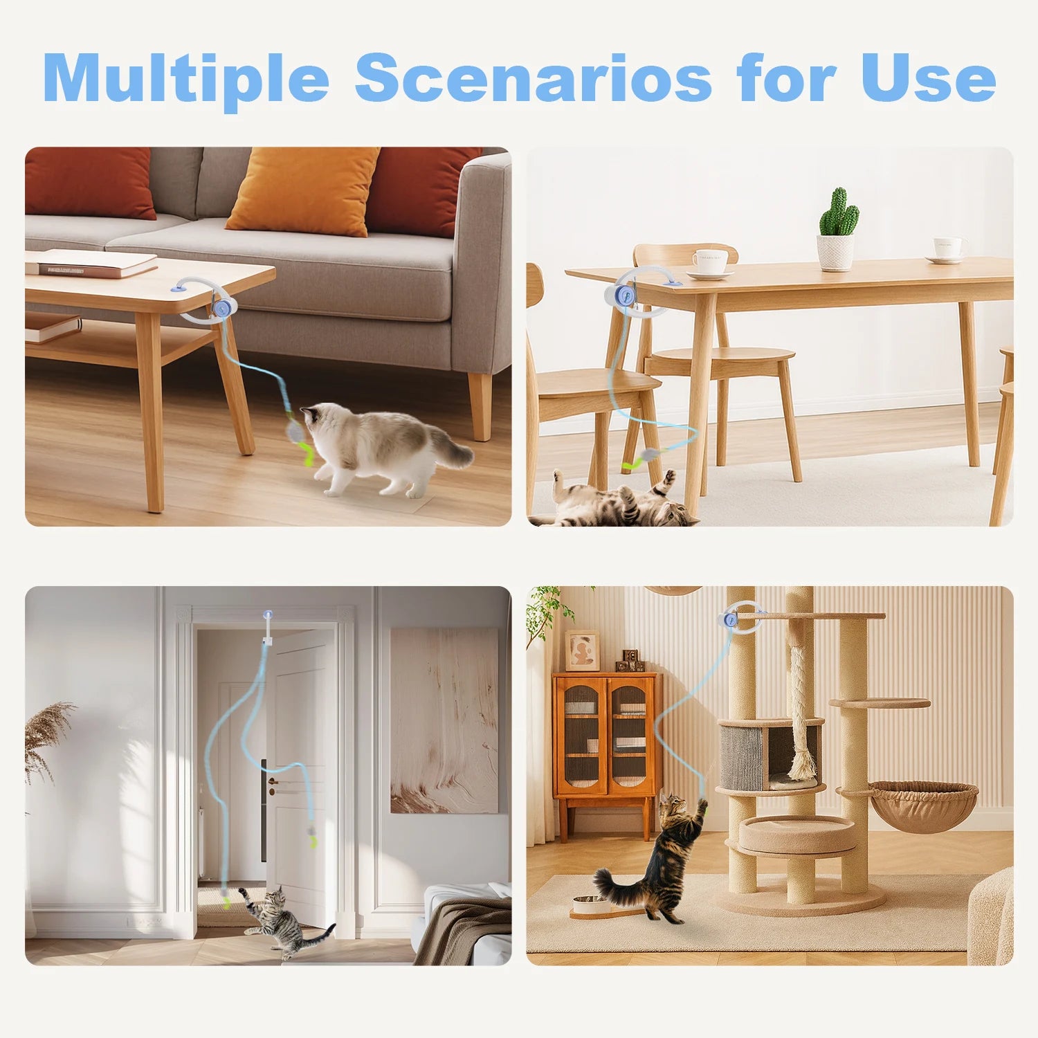 Cat Toys Electric Retractable Hanging Cat Toy Interactive Cat Toy USB Rechargeable Self Play