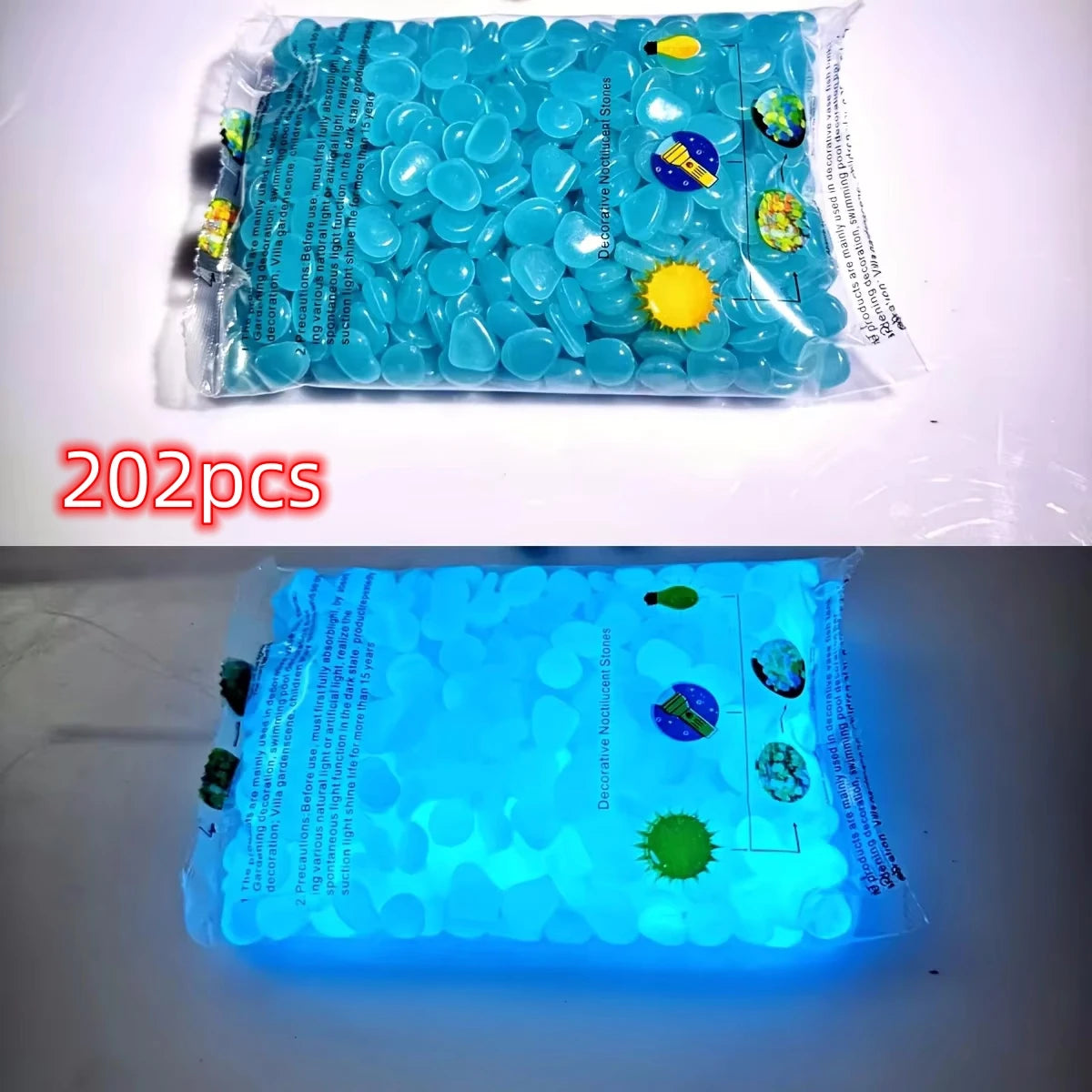Glow In The Dark Pebbles, Resin Luminous Stones For Aquarium Decor