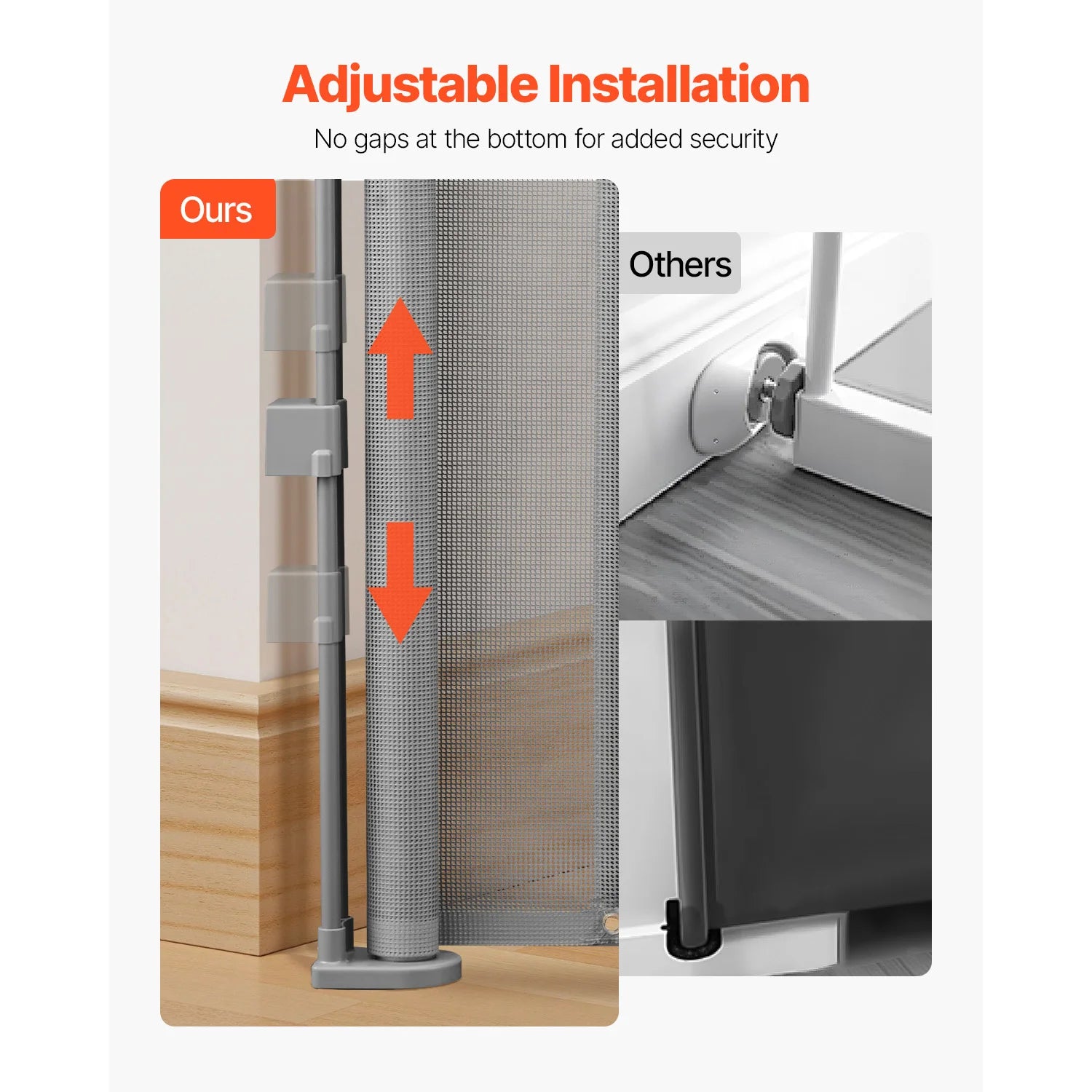 SucceBuy 55/71in Retractable Baby Gate 34in Tall Extends Wide Retractable Gate Mesh Material Easy to Install