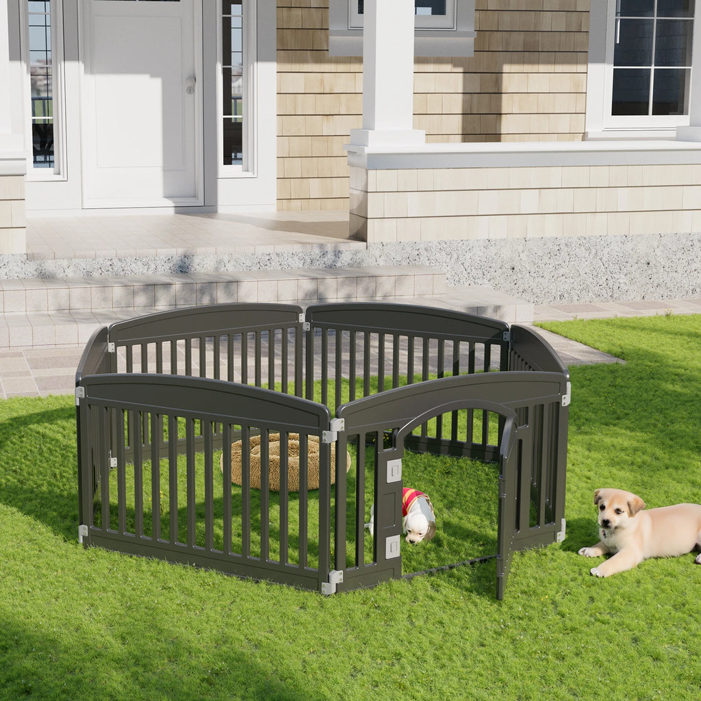 Plastic Dog Playpen 6 Panel 24IN Expandable Durable Pet Fence for Medium Dogs Indoor Outdoor Folding Portable Playpen