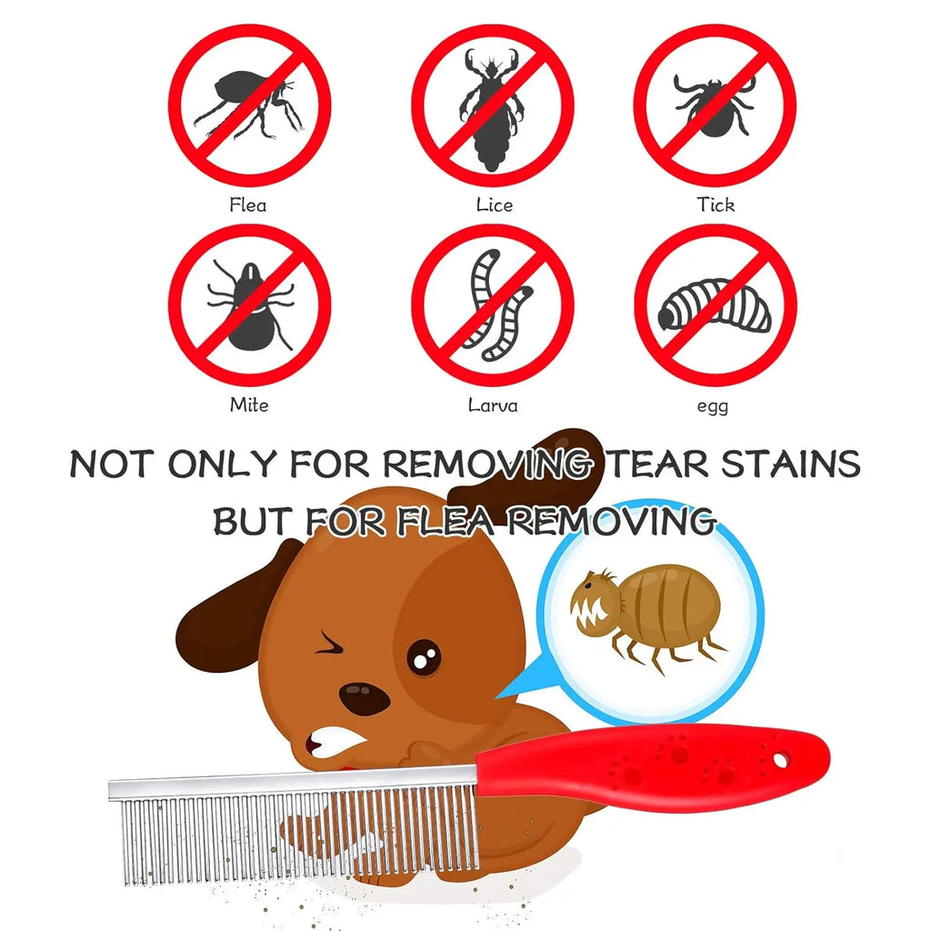 4-Piece Pet Grooming Kit: Dematting Combs, Slicker Brush & Steel Comb for Dogs and Cats