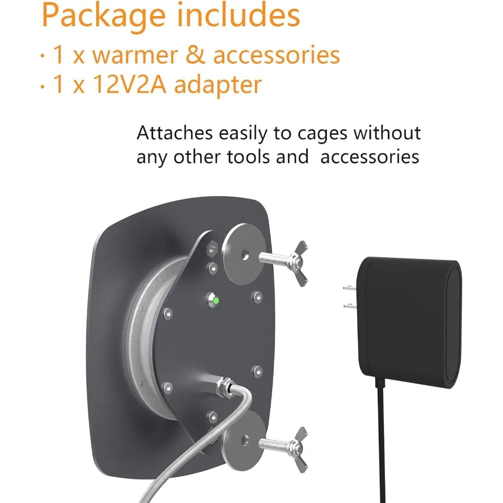 Thermostatic Bird Cage Heater, IP67 Waterproof Warmer with LED Indicator, 12V