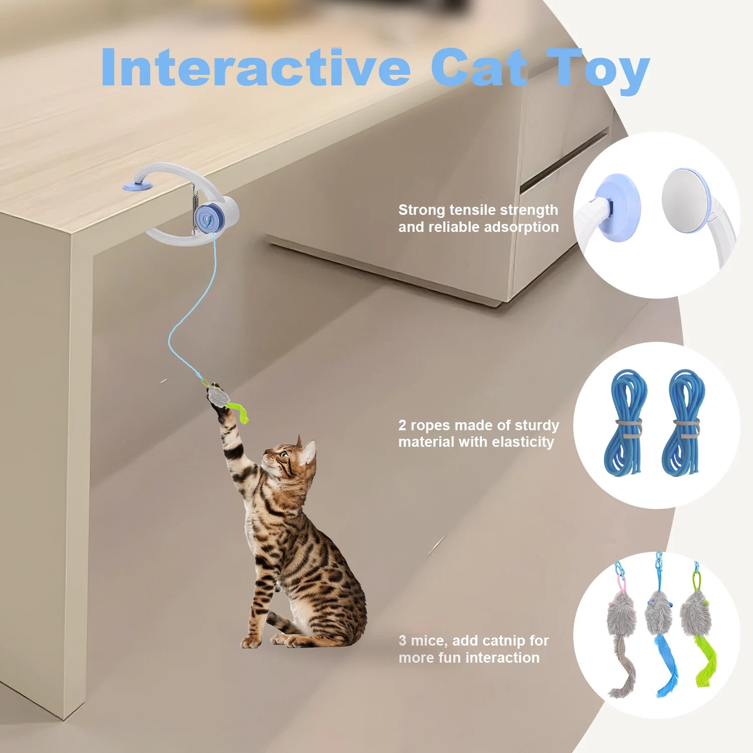 Cat Toys Electric Retractable Hanging Cat Toy Interactive Cat Toy USB Rechargeable Self Play