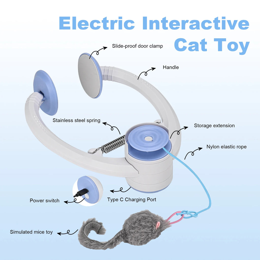 Cat Toys Electric Retractable Hanging Cat Toy Interactive Cat Toy USB Rechargeable Self Play